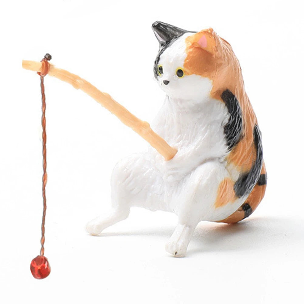 Alloet Kitten Fishing Ornament Cat Aquarium Landscape Decor