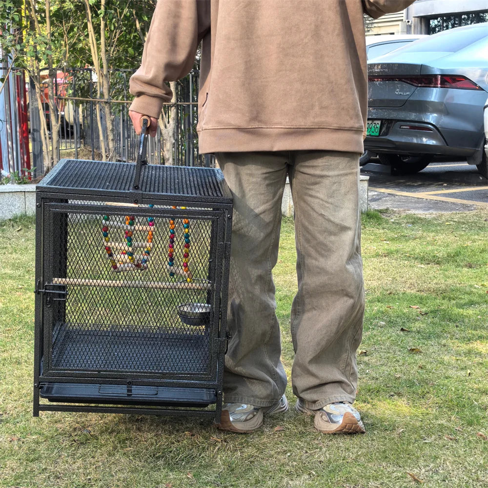 Guangdong PremiumIndustrialGradeHeavyDuty Wrought Iron Bird Cage Travel Carrier Pro