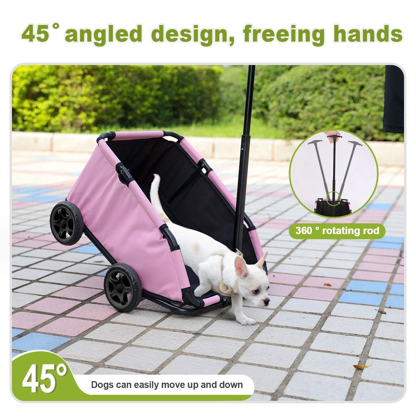 Pet Cart Four Wheels Folding Dog Stroller Lightweight