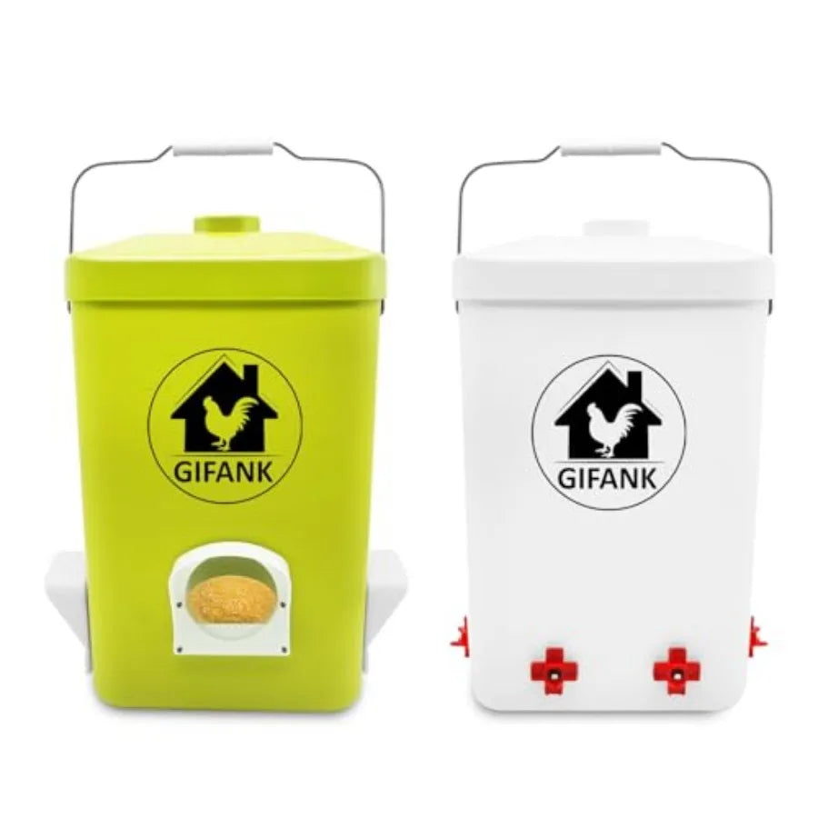 Chicken Feeder And Waterer Set Automatic No Waste Hanging Poultry Kit