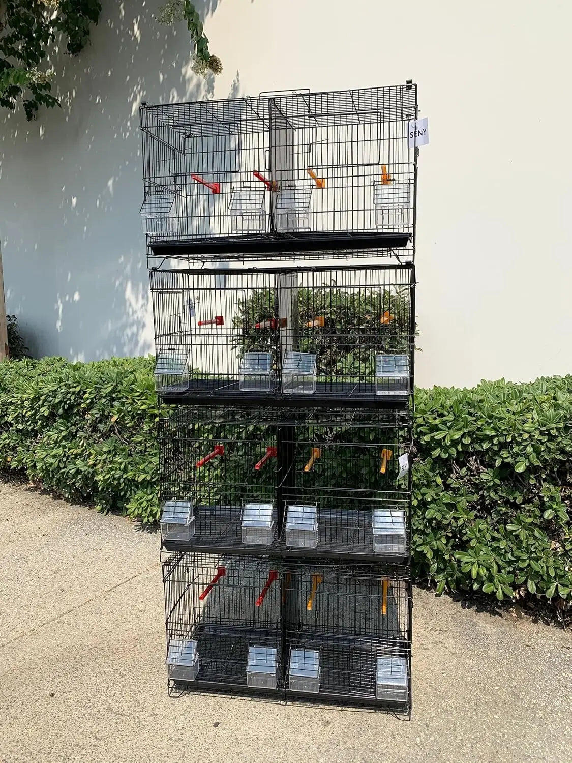 XMSJ Set of 4 Stackable Breeding Bird Cages Canary Finches