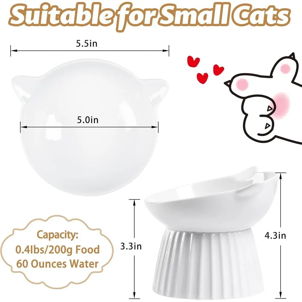Raised Cat Bowl For Indoor Cats Anti Vomit Easy Clean