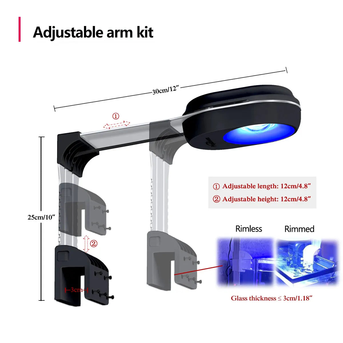 PopBloom RL60 Nano Aquarium Lamp 60W Full Spectrum LED