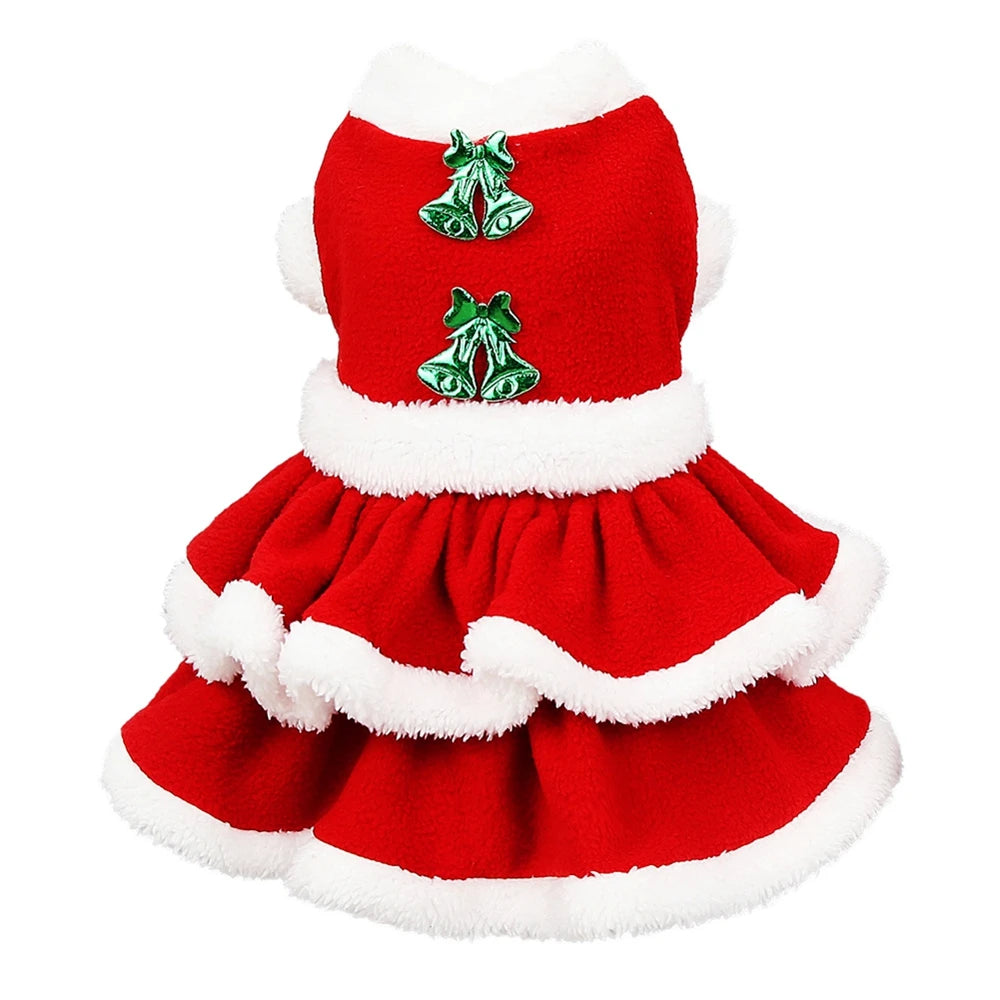 Guangdong Dog Christmas Costume Fleece Dress For Pets