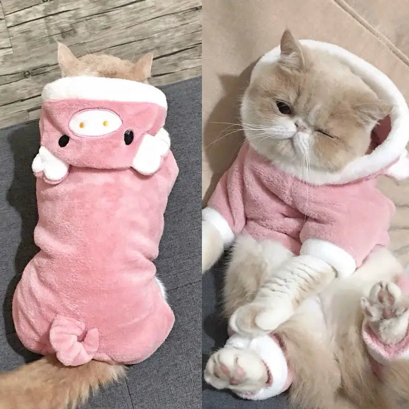 Soft Fleece Pet Jumpsuits for Small Dogs and Cats Hoodies